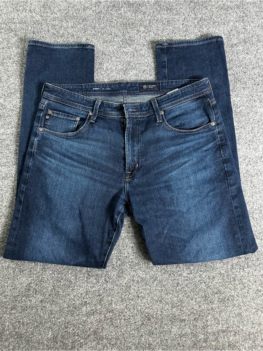 Ag Adriano Goldschmied Everett Slim Straight Dark Blue Mens Jeans